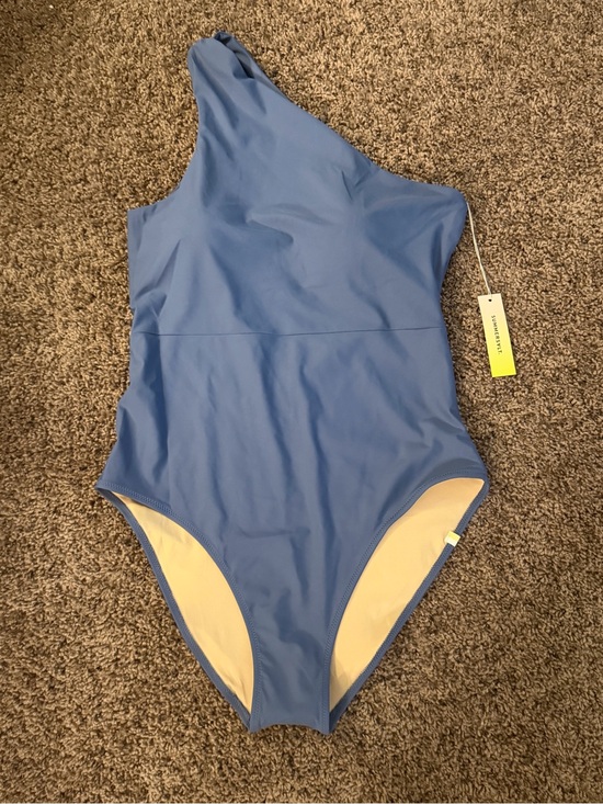 summersalt Other - Summmersalt Ruched Sidestroke One-Shoulder One-Piece Swimsuit - Mountain Blue